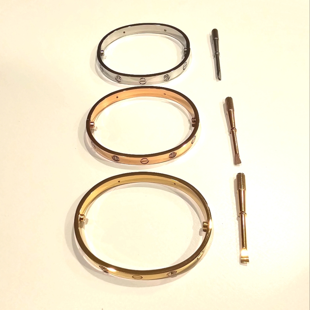 Bracelets with Screwdriver Love Bangles Set of 3 - Picture 3 of 3
